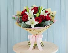 Букет цветов из:  Лилии и Розы в Ивановское