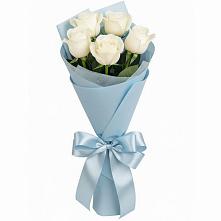 Букет 5 Белых роз Проуд в Ивановское
