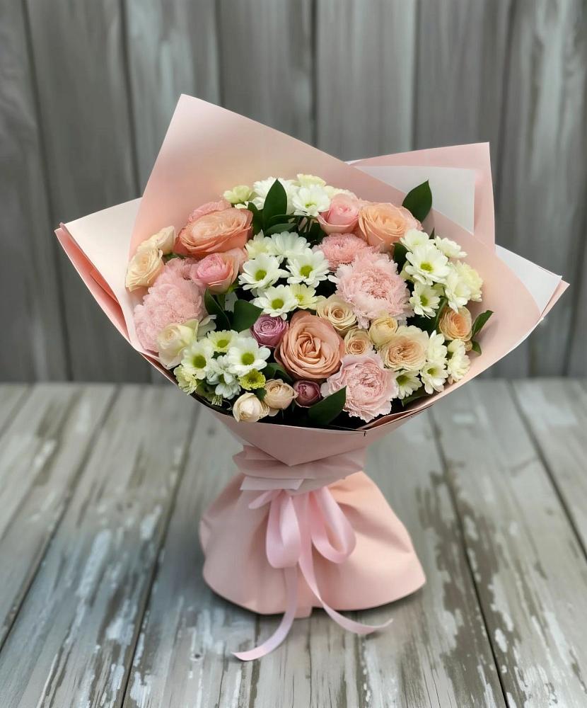 Букет цветов из: Гвоздики, Розы и Хризантемы в Ивановское