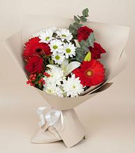 Букет цветов из:  Розы, Хризантемы, Герберы и Лилии #REPLACE_PRED# Ивановское