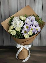 Букет цветов из:  Хризантемы и Розы в Ивановское