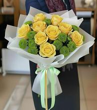 Букет цветов из:  Хризантемы и Розы в Ивановское