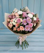 Букет цветов из:  Хризантемы, Розы и Альстромерии #REPLACE_PRED# Ивановское