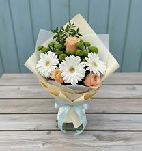 Букет цветов из:  Герберы, Розы и Хризантемы в Ивановское